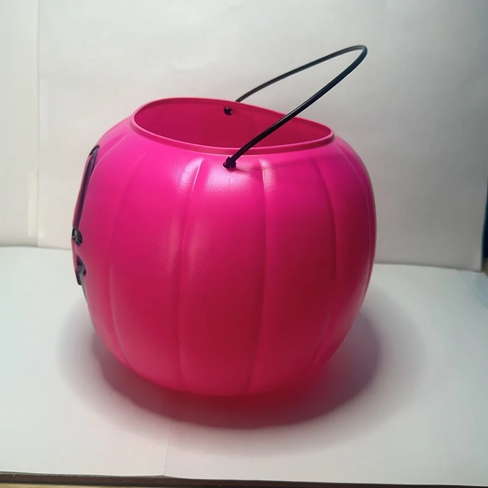 Hot Pink Halloween Pumpkin Blow Mold Bucket Pail Trick-or-treat General Foam USA